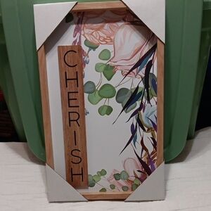 Cherish Wall Art with Wooden Frame